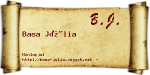 Basa Júlia névjegykártya