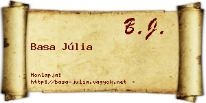 Basa Júlia névjegykártya